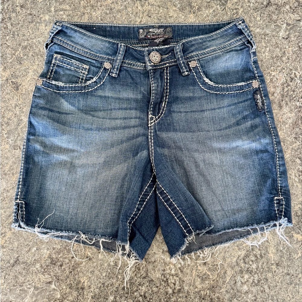 Silver Jeans Dark Blue Jean Shorts 27